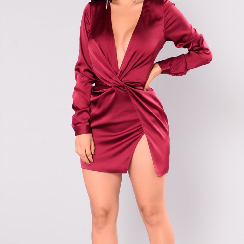 Burgundy Mini Dress